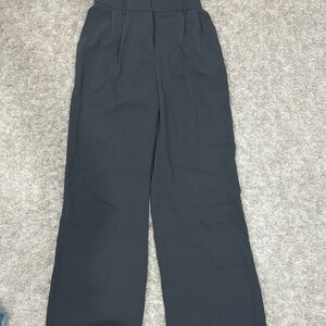 Women's Smokey Gray Wide-Leg High Waisted Pants